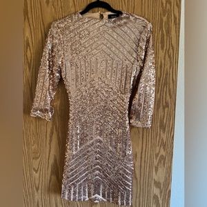 Champagne Pink Sparkly Sequence Dress